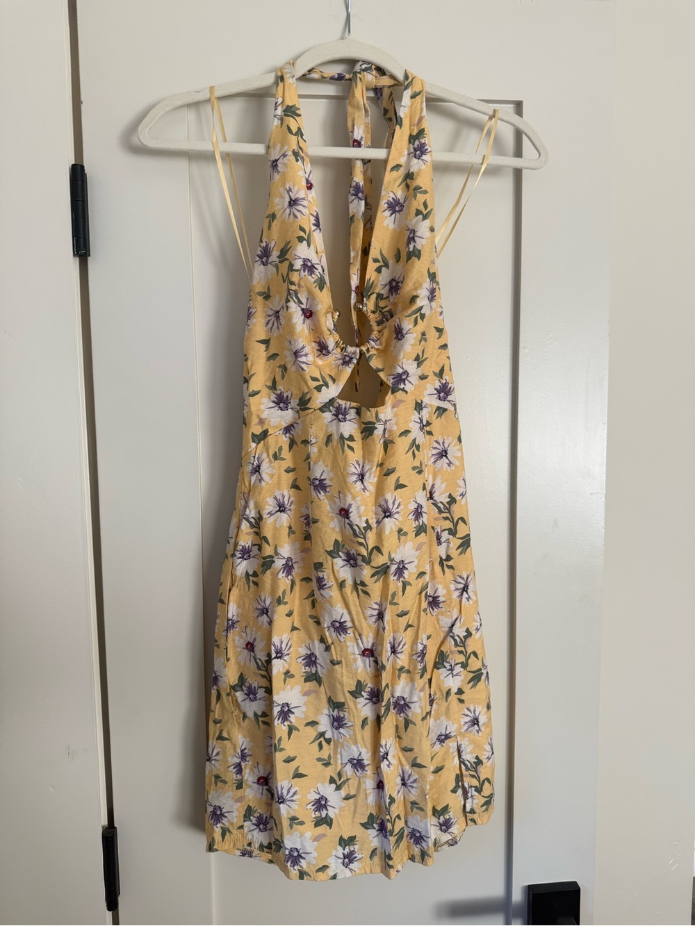 Sunshine Floral Backless Halter Dress